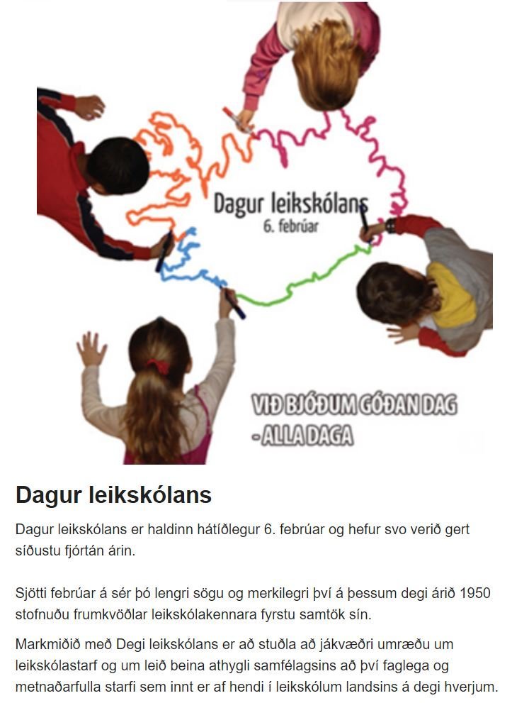 Dagur leikskólans 6. febrúar