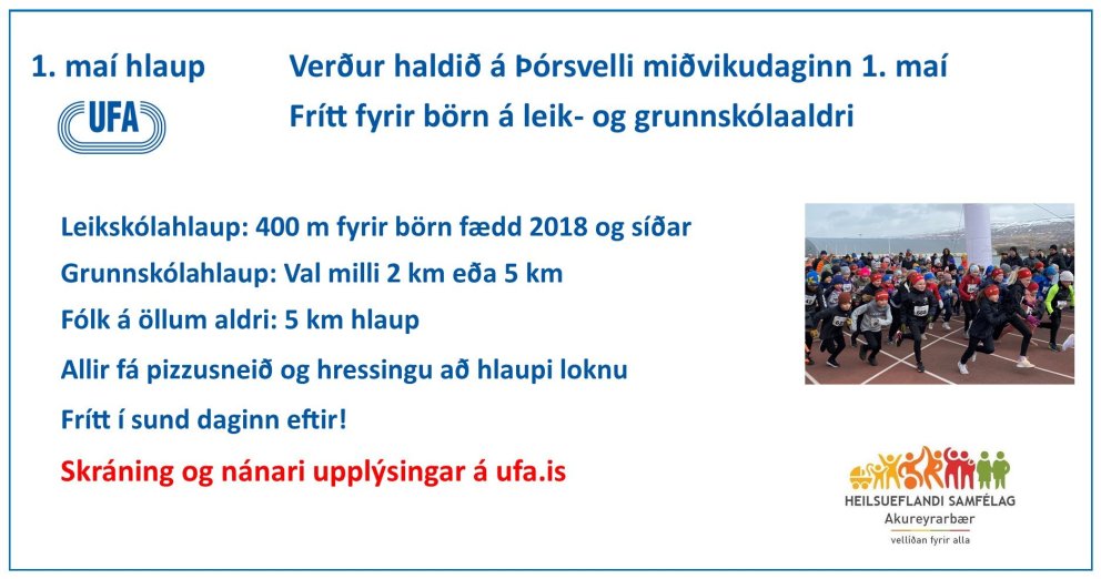 Við hvetjum nemendur Valsárskóla til að taka þátt í hlaupinu 1. maí