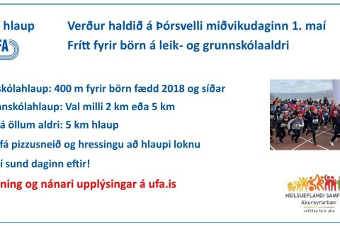 Við hvetjum nemendur Valsárskóla til að taka þátt í hlaupinu 1. maí